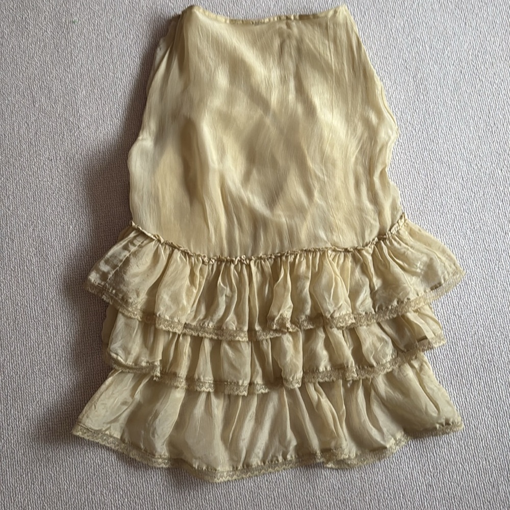 Free People Calliope Ruffle Midi ruched Prairie Skirt NWOT - Picture 5 of 7